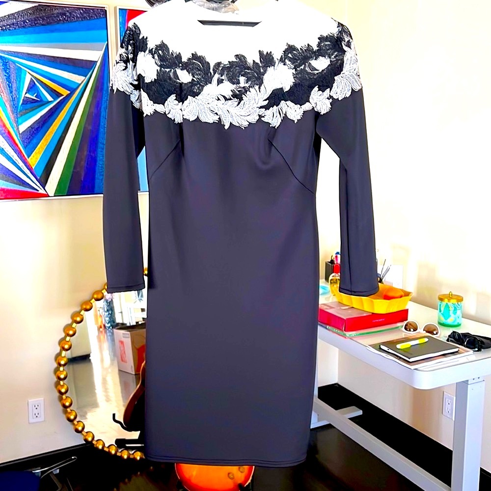 Tadashi Shoji dress with lace in excellent condition size S